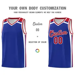 Royal Blue Red White Color Charge Series Basketball Jersey 3