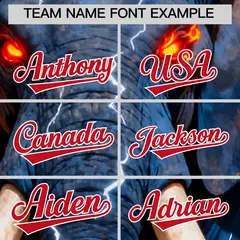 Royal Blue Red White Elephant Graffiti Baseball Jersey 3