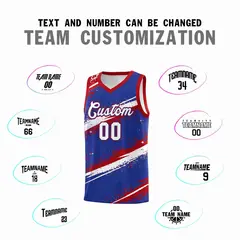 Royal Blue Red White Reversible Basketball Jersey Stellar Strike 2