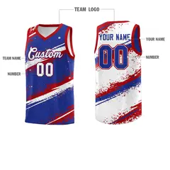 Royal Blue Red White Reversible Basketball Jersey Stellar Strike 4