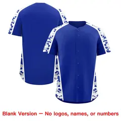 Royal Blue Silver Side Camo Baseball Jersey 7