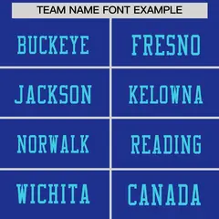 Royal Blue Sky Blue Sequin Lettering Football Jersey 3