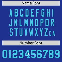 Royal Blue Sky Blue Sequin Lettering Football Jersey 4