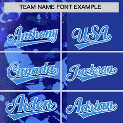 Royal Blue Split Graffiti Raglan Sleeve Baseball Jersey 3