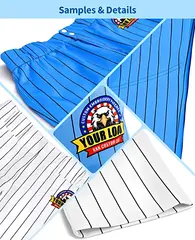 Royal Blue White Baseball Jersey Pants Hat Uniform Package 6