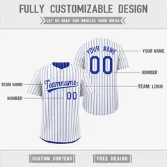 Royal Blue White Black Reversible Stripe Baseball Jersey 3