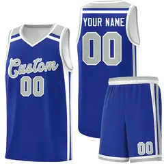 Royal Blue White Gray Charge Series Team Basketball Jersey 1