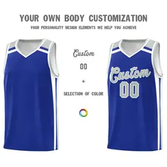 Royal Blue White Gray Charge Series Team Basketball Jersey 3