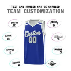 Royal Blue White Gray Charge Series Team Basketball Jersey 4