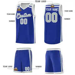 Royal Blue White Gray Charge Series Team Basketball Jersey 5