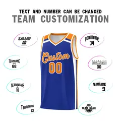 Royal Blue White Orange Charge Series Basketball Jersey 4