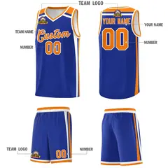 Royal Blue White Orange Charge Series Basketball Jersey 5