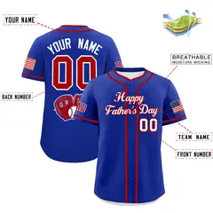Royal Blue White Red Father's Day Classic Baseball Jersey 2