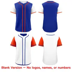 Royal Blue White Reversible Raglan Baseball Jersey 9