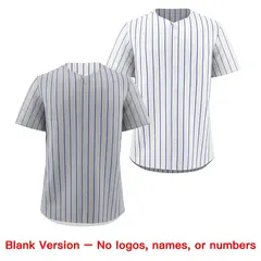 Royal Blue White Reversible Stripe Baseball Jersey 8