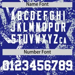 Royal Blue White Silver Graffiti Star Ink Baseball Jersey 4