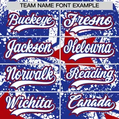 Royal Blue White Star Graffiti Baseball Jersey 6