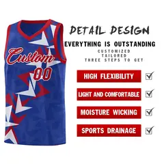 Royal Boomerang Pattern Basketball Jersey 2