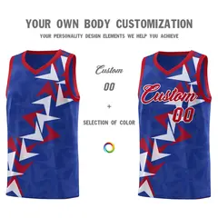 Royal Boomerang Pattern Basketball Jersey 3