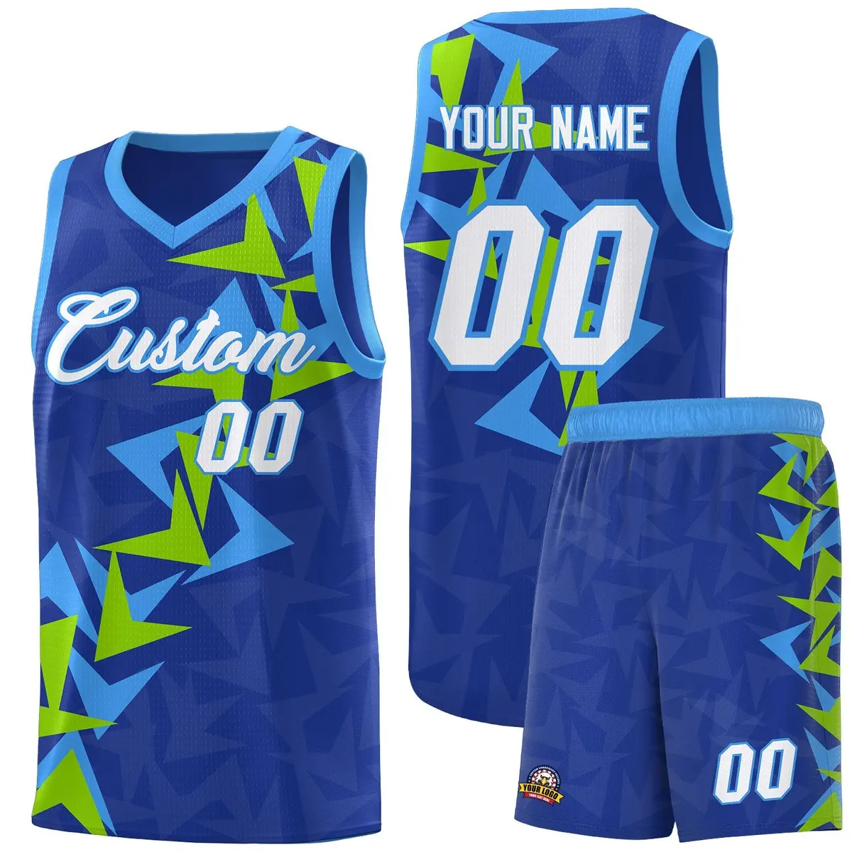 Royal Boomerang Pattern Basketball Jersey