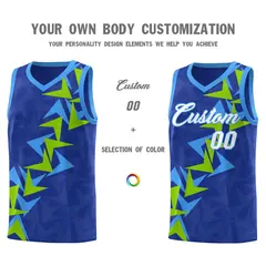 Royal Boomerang Pattern Basketball Jersey 3