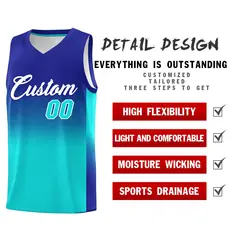 Royal Bright Green Gradient Sports Basketball Jersey 2