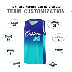 Royal Bright Green Gradient Sports Basketball Jersey 4