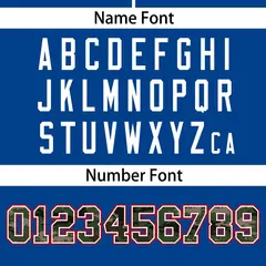 Royal Camo Font Authentic Baseball Jersey 4