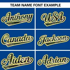 Royal Camo Font Authentic Baseball Jersey 3