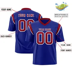Royal Cardinal Shoulder Cut Two-Tone Flag Football Jersey 2