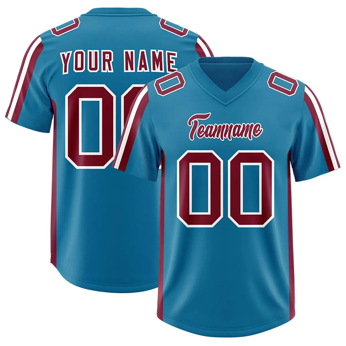 Royal Cardinal White Side Stripe Authentic Football Jersey
