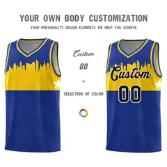 Royal City Silhouette Pattern Basketball Uniform Jersey 3