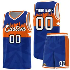 Royal City Silhouette Pattern Basketball Uniform Jersey 1