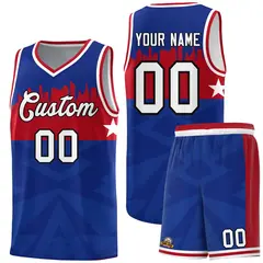 Royal City Silhouette Pattern Basketball Uniform Jersey 1