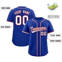 Royal Classic Style Authentic Baseball Jersey 2
