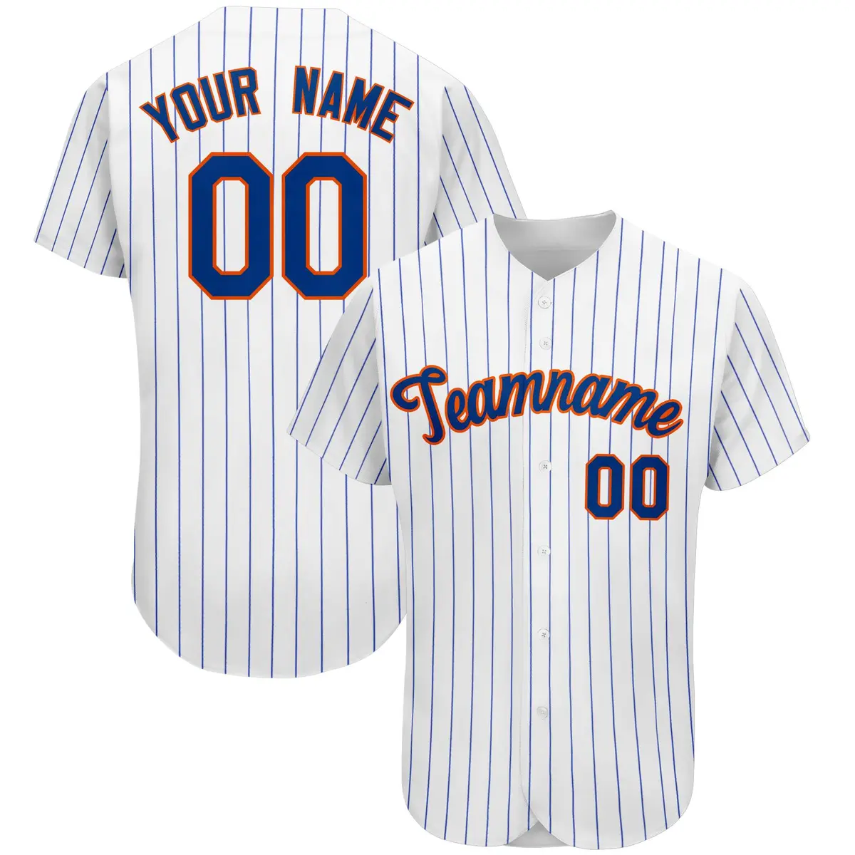Royal Classic Team Style Stripe Authentic Baseball Jersey