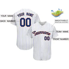 Royal Classic Team Style Stripe Authentic Baseball Jersey 2