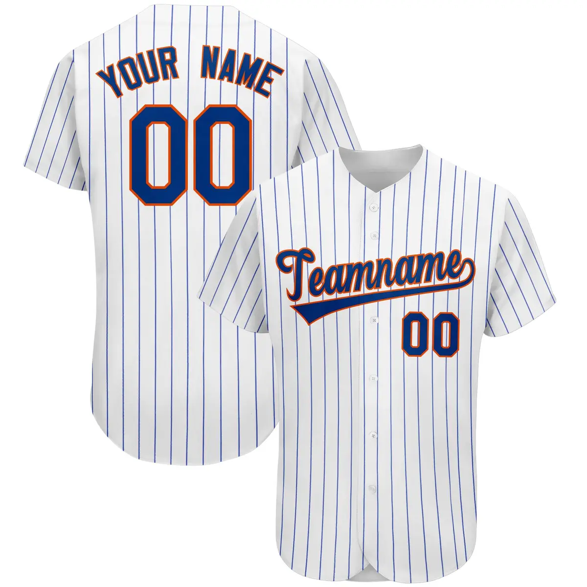 Royal Classic Team Style Stripe Authentic Baseball Jersey