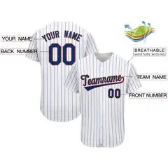 Royal Classic Team Style Stripe Authentic Baseball Jersey 2