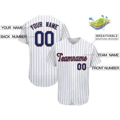 Royal Classic Team Style Stripe Authentic Baseball Jersey 2