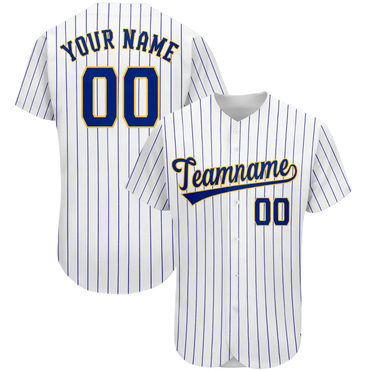 Royal Classic Team Style Stripe Authentic Baseball Jersey