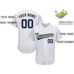 Royal Classic Team Style Stripe Authentic Baseball Jersey 2
