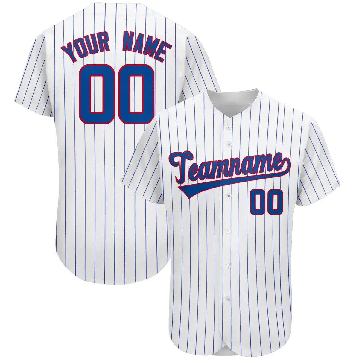 Royal Classic Team Style Stripe Authentic Baseball Jersey