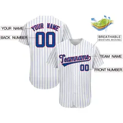 Royal Classic Team Style Stripe Authentic Baseball Jersey 2