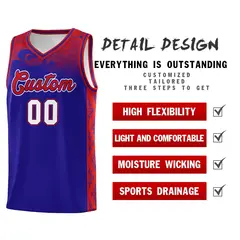 Royal Cloud Pattern Sports Uniform Basketball Jersey Set 2
