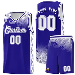 Royal Cloud Pattern Sports Uniform Basketball Jersey Set