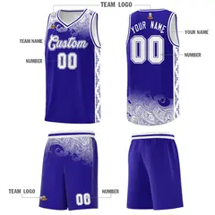 Royal Cloud Pattern Sports Uniform Basketball Jersey Set 5