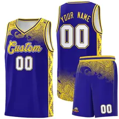Royal Cloud Pattern Sports Uniform Basketball Jersey Set 1