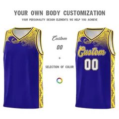 Royal Cloud Pattern Sports Uniform Basketball Jersey Set 3