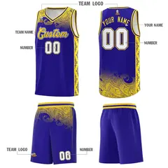 Royal Cloud Pattern Sports Uniform Basketball Jersey Set 5